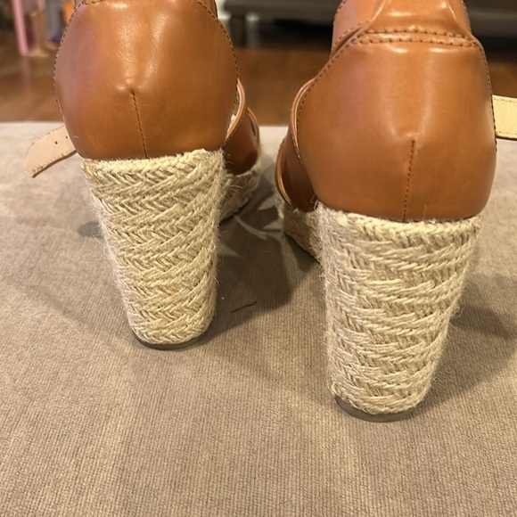 EUC TRU AND TIME LADIES WEDGE/PLATFORM OPENTOE HIGH HEEL SANDAL Tan Size 8 - Picture 6 of 8